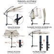 VOUNOT - Parasol deporte 3M avec housse de protection Beige - vignette