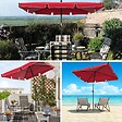 VOUNOT - Parasol rectangulaire 2x1.25m avec housse de protection rouge - vignette