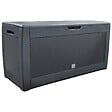 VOUNOT - Coffre de Rangement Exterieur 310L  en PP 119x48x60CM Style Polyrotin Anthracite - vignette