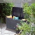 VOUNOT - Coffre de Rangement Exterieur 310L  en PP 119x48x60CM Style Polyrotin Anthracite - vignette