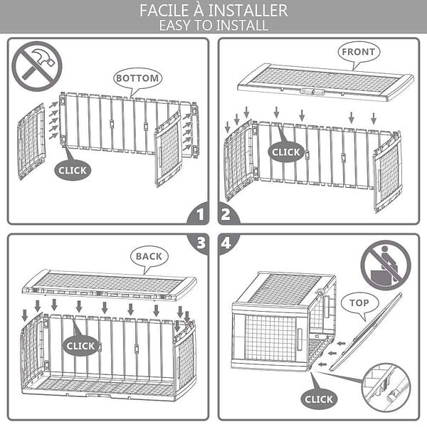 VOUNOT - Coffre de Rangement Exterieur 310L  en PP 119x48x60CM Style Polyrotin Anthracite - large