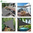 VOUNOT - Voile d ombrage Triangle HDPE avec 19 pcs kit de montage 3.6x3.6x3.6m Gris - vignette
