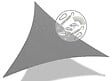 VOUNOT - Voile d ombrage Triangle HDPE avec 19 pcs kit de montage 3x3x3m Gris - vignette