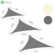 VOUNOT - Voile d ombrage Triangle HDPE avec 19 pcs kit de montage 3x3x3m Gris - vignette