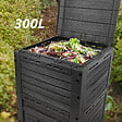 VOUNOT - Composteur de jardin 300L Qualité Supérieure pour Jardin Déchets Imitation Style bois noir - vignette