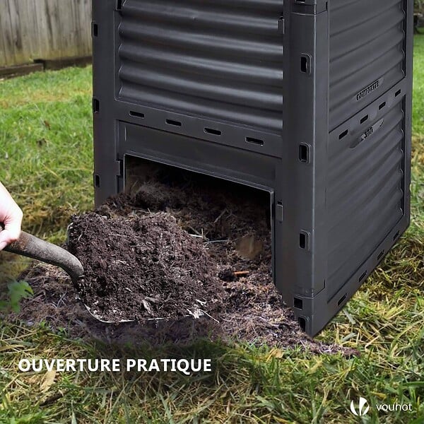 VOUNOT - Composteur de jardin 300L Qualité Supérieure pour Jardin Déchets - large