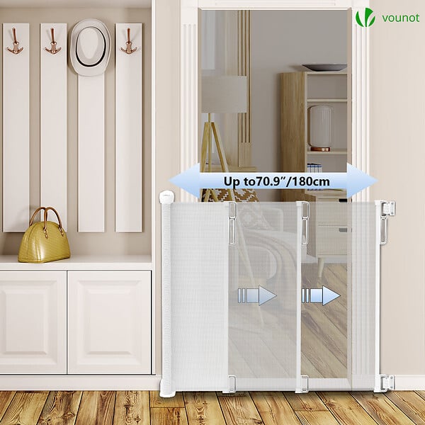VOUNOT - Barriere de securite retractable 180cm blanc - large