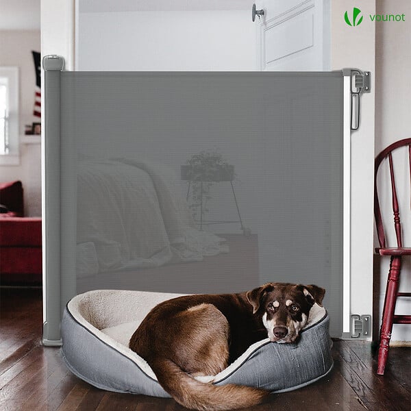VOUNOT - Barriere de securite retractable 180cm gris - large