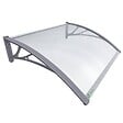 VOUNOT - Auvent de porte marquise 120x80 cm transparent en Polycarbonate anti UV Gris - vignette