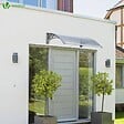 VOUNOT - Auvent de porte marquise 120x80 cm transparent en Polycarbonate anti UV Gris - vignette