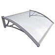 VOUNOT - Auvent de porte marquise 100x80 cm transparent en Polycarbonate anti UV Gris - vignette