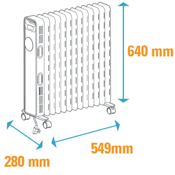 OPTIMEO - OCE-D01-2500  Radiateur Bain D'huile 2500W - large