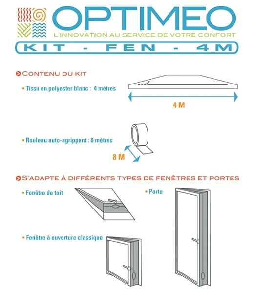 OPTIMEO - KIT-FEN-4M Kit De Calfeutrage Fenêtre Universel Blanc Longueur 4m - large