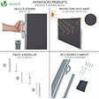 VOUNOT - Paravent retractable avec housse de protection 1.4x3m Anthracite - vignette