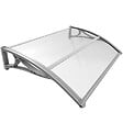 VOUNOT - Auvent de porte marquise 100x80 cm transparent en Polycarbonate anti UV Gris - vignette