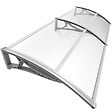 VOUNOT - Auvent de porte marquise 200x80 cm transparent en Polycarbonate anti UV Gris - vignette