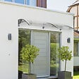 VOUNOT - Auvent de porte marquise 200x80 cm transparent en Polycarbonate anti UV Gris - vignette