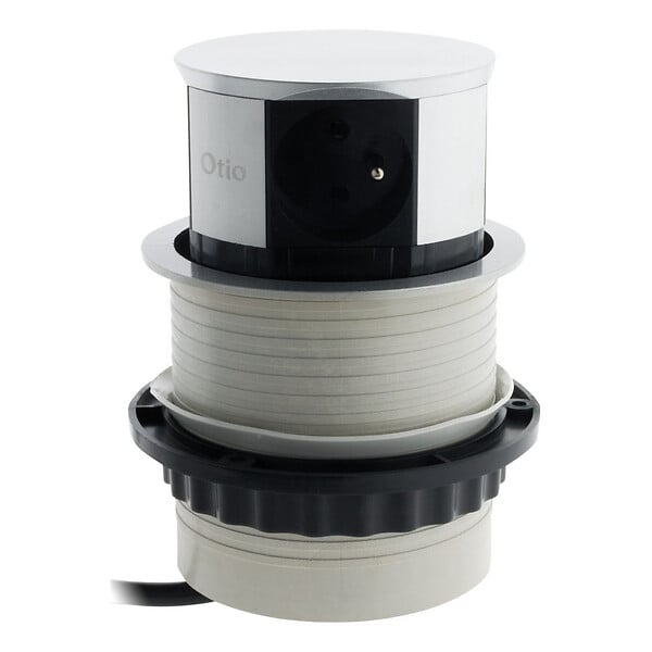 OTIO - Bloc multiprise encastrable escamotable compact 4x16A - Inox - Otio - large