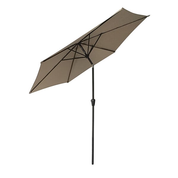 HAPPY GARDEN - Parasol droit HAPUNA rond 2,70m de diamètre taupe - large