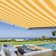 COTE STORE - Store banne coffre intégral 3 x 2,5 m motorisé et manuel extérieur pour terrasse - Jaune rayé - vignette