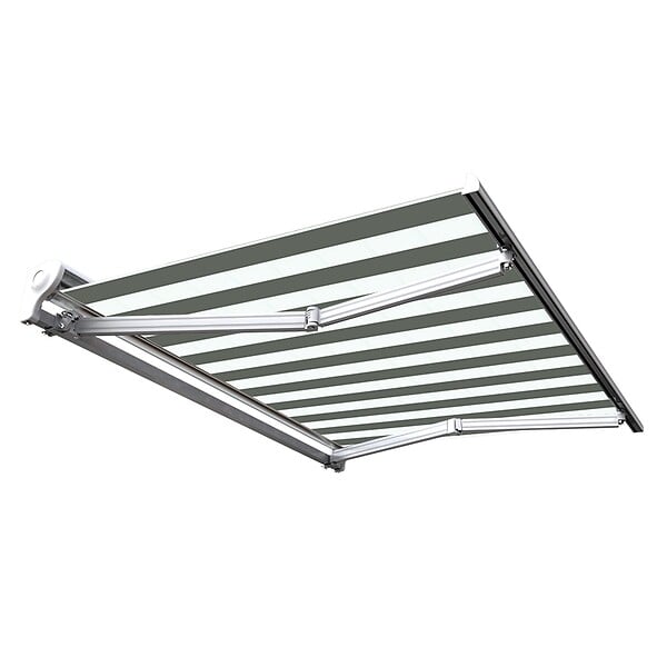 COTE STORE - Store banne manuel Demi coffre 3,6 x 3 m pour terrasse - Blanc gris - large