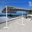 COTE STORE - Stores bannes de terrasse double pente avec coffre sur pied - 3,5 x 3 m - Gris anthracite - vignette