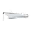 HAPPY GARDEN - Store banne SAULE 3,95 × 3m avec semi-coffre - Toile rayée blanche/grise et structure blanche - vignette