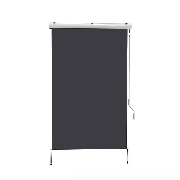 COTE STORE - Store vertical 1,8 x 2,5 m enrouleur extérieur terrasse ou balcon - Armature Blanc laqué - Toile Gris anthracite - large