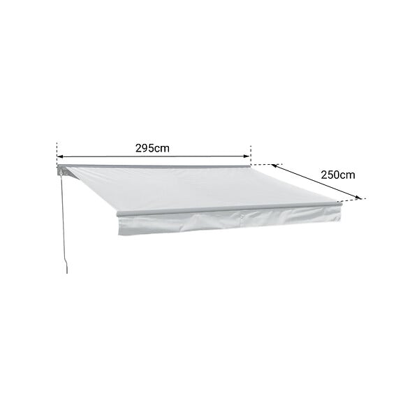 HAPPY GARDEN - Store banne SAULE 2,95 × 2,5m avec semi-coffre - Toile grise et structure grise - large