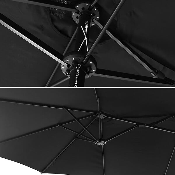 HAPPY GARDEN - Parasol double 2,7x4,6m LINAI noir - large