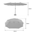 HAPPY GARDEN - Parasol double 2,7x4,6m LINAI gris - vignette