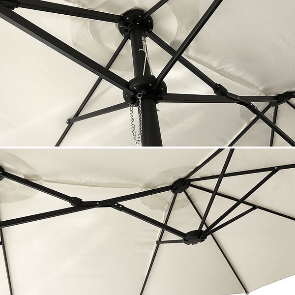 HAPPY GARDEN - Parasol double 2,7x4,6m LINAI beige - large