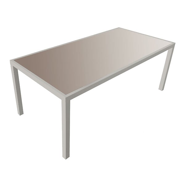 HAPPY GARDEN - Salon de jardin BARI en textilène taupe 8 places - aluminium taupe - large