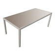 HAPPY GARDEN - Salon de jardin BARI en textilène taupe 8 places - aluminium taupe - vignette
