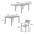 HAPPY GARDEN - Salon de jardin VENEZIA extensible 132/264 en aluminium anthracite - 10 places - vignette