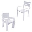 HAPPY GARDEN - Salon de jardin VENEZIA extensible 132/264 en aluminium blanc - 10 places - vignette