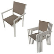 HAPPY GARDEN - Salon de jardin CAGLIARI en textilène taupe 8 places - aluminium taupe - vignette