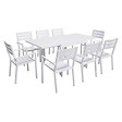 HAPPY GARDEN - Salon de jardin VENEZIA extensible 90/180 en aluminium blanc - 8 places - vignette