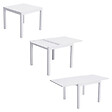 HAPPY GARDEN - Salon de jardin VENEZIA extensible 90/180 en aluminium blanc - 8 places - vignette
