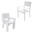 HAPPY GARDEN - Salon de jardin VENEZIA extensible 90/180 en aluminium blanc - 8 places - vignette