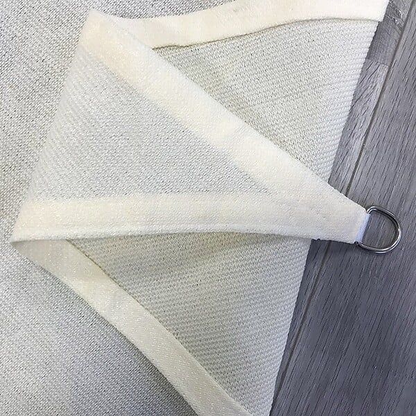 COTE STORE - Voile d'ombrage 5 x 4 x 4 m triangulaire 280g/m² - Haute densité résistante au vent - Tissu micro-aéré - Écru - large