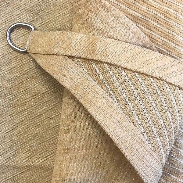 COTE STORE - Voile d'ombrage 4 x 4 x 4 m triangulaire 280g/m² - Haute densité résistante au vent - Tissu micro-aéré - Beige - large