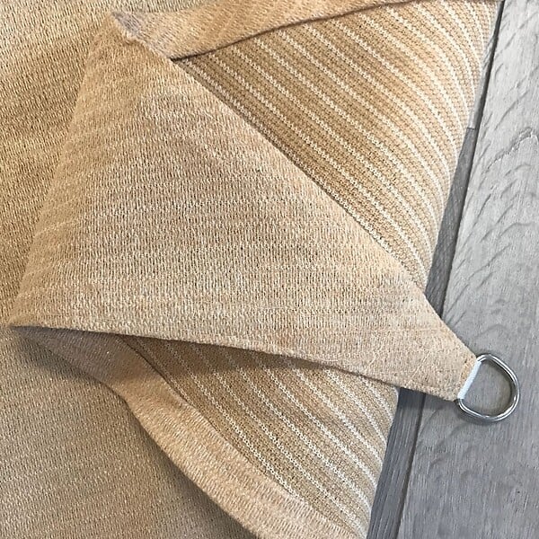 COTE STORE - Voile d'ombrage 5 x 5 m carré 280g/m² - Haute densité résistante au vent - Tissu micro-aéré - Beige - large