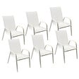 HAPPY GARDEN - Lot de 6 chaises MARBELLA en textilène blanc - aluminium blanc - vignette