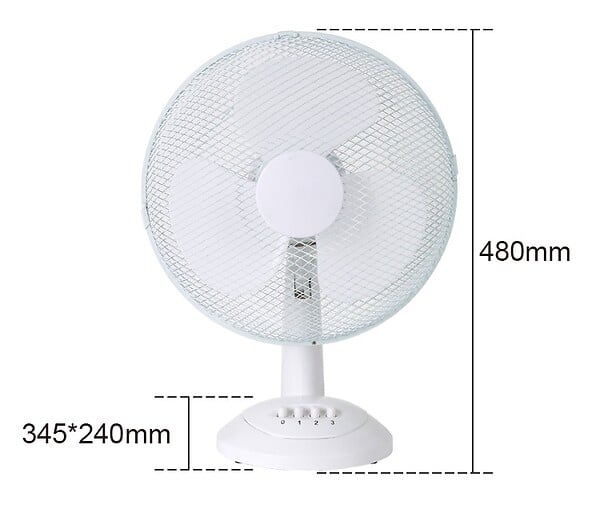 Ventilateur de table - 30 cm - 40W - 3 vitesses - large