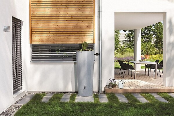GARANTIA - Récupérateur d'eau Speedy - Argent - 350L - H.150cm - large
