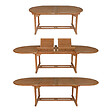 HAPPY GARDEN - Salon de jardin en teck LOMBOK - table ovale extensible - 10 places - vignette