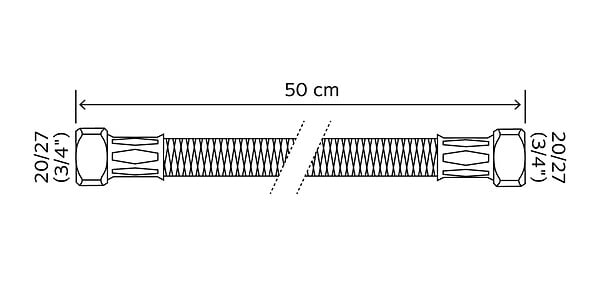 SOMATHERM FOR YOU - Flexible chauffage 2 écrous tournants 3/4" - 500 mm - large