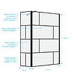 AURLANE - Paroi de douche avec pivot 120+40x195cm - Sérigraphie type Briques et Profilés Noir - DARK BLOCKS - vignette