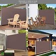 VOUNOT - Paravent retractable avec housse de protection 1.4x3m Marron - vignette